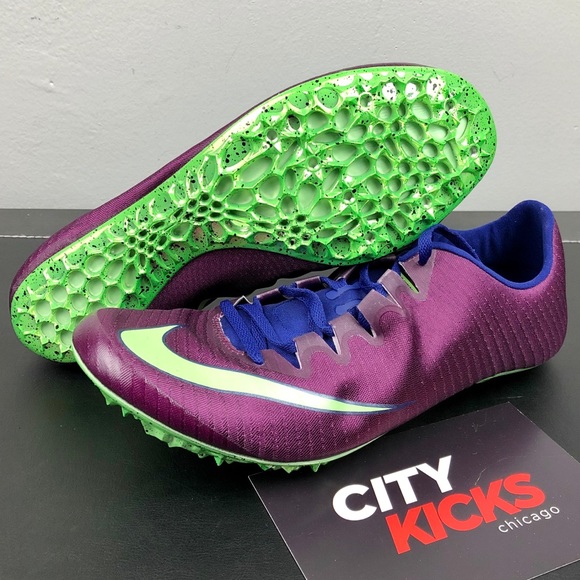 Nike Zoom Superfly Elite Track Spikes Purple Lime - Picture 2 of 8